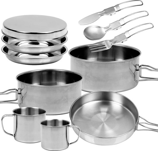 Naturehike Camping Topfset Geschirr Kochgeschirr Set Kochtopf für 2-4 Personen Zum Camping Outdoor Wandern Picknick BBQ (2-4 Personen