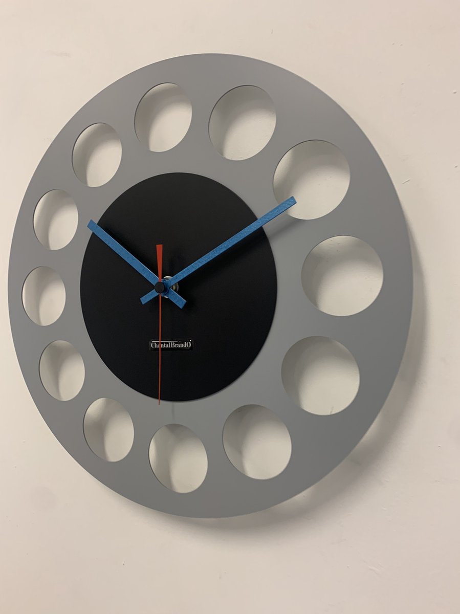 Wandklok CHANTALBRANDO -- GREY & BLACK TORNADO 40 -- MODERN DESIGN --