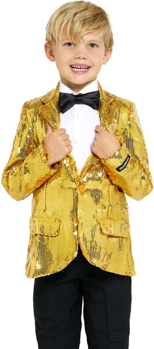 Suitmeister Sequins Gold - Gouden Blazer - Glimmend Jasje - Outfit Voor Carnaval - Goud - Maat: M