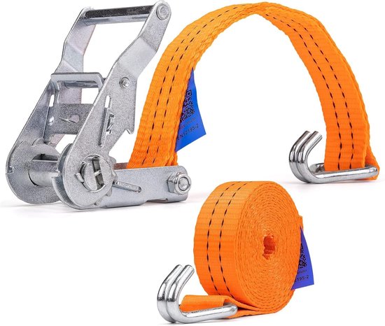 4 Stuks Spanbanden 6 Meter - Met Ratel & Haak - Voor Transport En Vastzetten