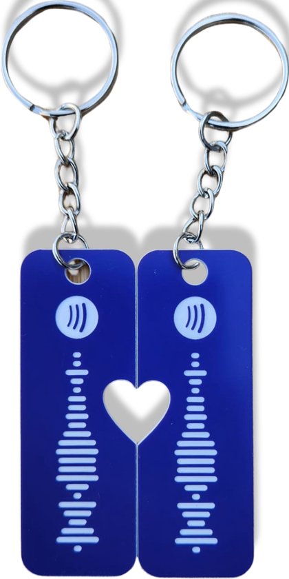 Porte-clés Spotify personnalisé | Violet / blanc | Lot de 2 | Design d'amour | Cadeau musical Perfect pour les couples et les vacances !