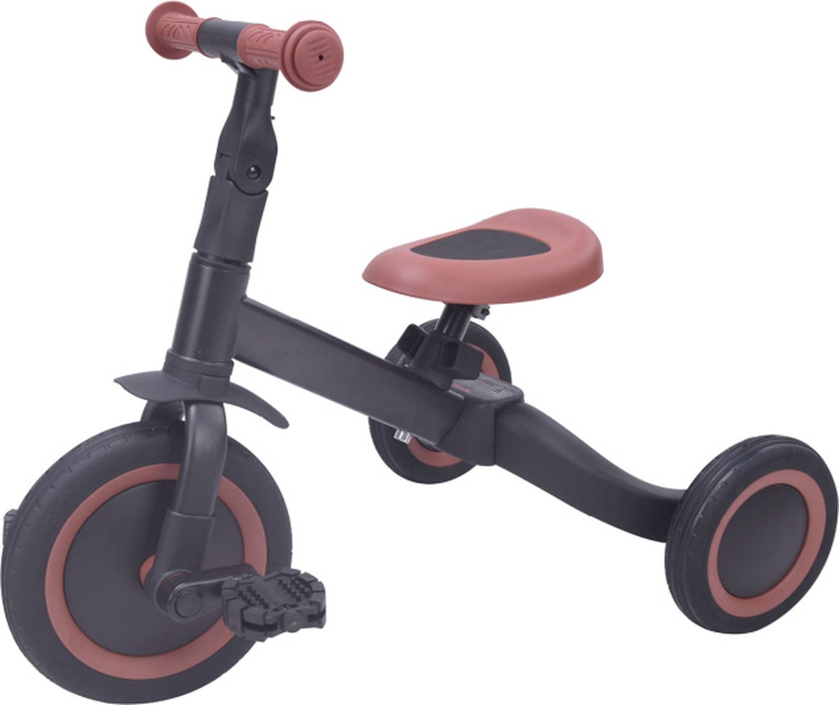 Topmark Kaya - 4 in1 Driewieler - Loopfiets - Balance Bike - Zwart-Bruin — afbeelding 10