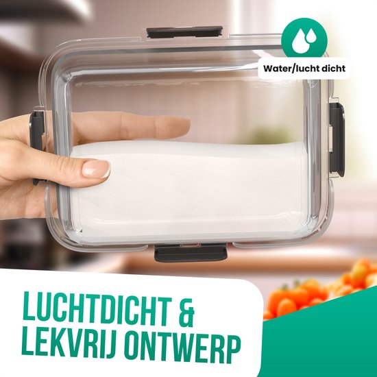 Avalo Boîtes de conservation Glas - Récipients de Prep de repas - Récipients de congélation - Avec couvercle - 5 pièces 1060 ml
