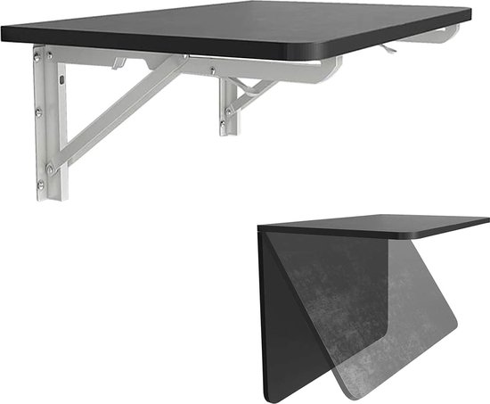 TABLE PLIANTE BOIS 90x60 cm - Hauteur réglable - NOIR