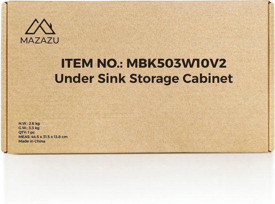 MIRA Home - Badkamerkast - Wastafelonderkast - Met 3 Laden - Wit - 30x70x64