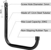 Ladderhaken, robuuste garagehaken, wandhaken van staal voor tuingereedschap, fiets, stoel, tuinslang, binnen en buiten