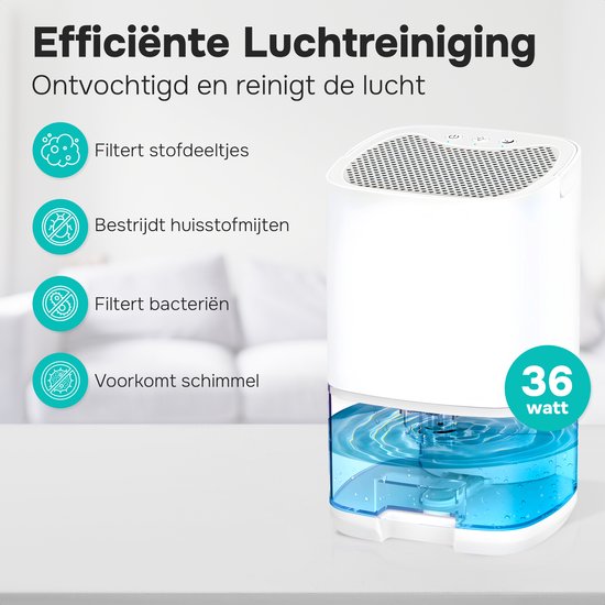 Luchtontvochtiger, elektrische ontvochtiger, 2,2 liter, stille Luchtontvochtiger, elektrische ontvochtiger, 2,2 liter, stille