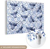 MuchoWow® Peinture sur Verre - Highlander écossais - Vache - Bleu de Delft - 180x120 cm - Peintures sur Verre Acrylique - Photo sur Glas