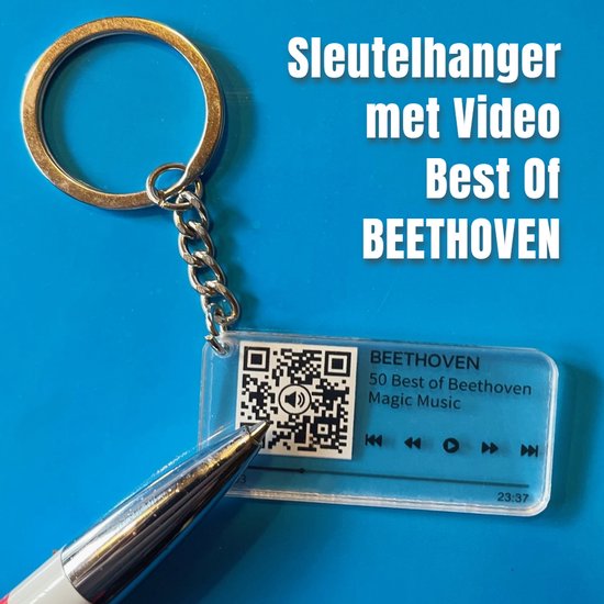 Allernieuwste porte-clés .nl® QR BEETHOVEN - Vidéo du Best de Beethoven - Code QR Idée cadeau Cadeau Fan de Musique classique - Gadget image et son - Cadeau MU19 Sinterklaas
