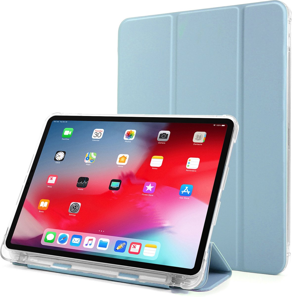 Fonu Hoes - Geschikt voor iPad 11 (A16) en iPad 10 - 2025 en 2022 - 10.9 Inch - Folio Case Cover - Shockproof - Dun Hoesje Met Pencil Houder - Lichtblauw