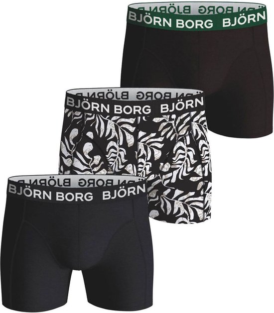 Bjorn Borg - Björn Borg Boxershorts 3-Pack Zwart - Heren - Maat XL - Body-fit