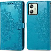 Coque Motorola Moto G54 avec porte-cartes - Bookcase iMoshion Mandala - Turquoise