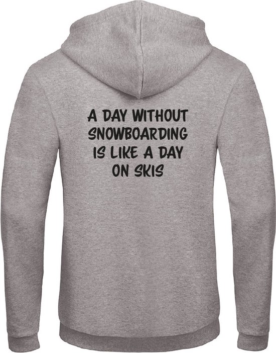 Wintersport hoodie grijs XL - Snowboarding - soBAD. | Foute apres ski outfit | kleding | verkleedkleren | wintersporttruien | wintersport dames en heren | Snowboarding