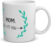 Akyol - mom i love you koffiemok - theemok - Mama - de liefste moeder - moeder cadeautjes - moederdag - verjaardag - geschenk - kado - 350 ML inhoud