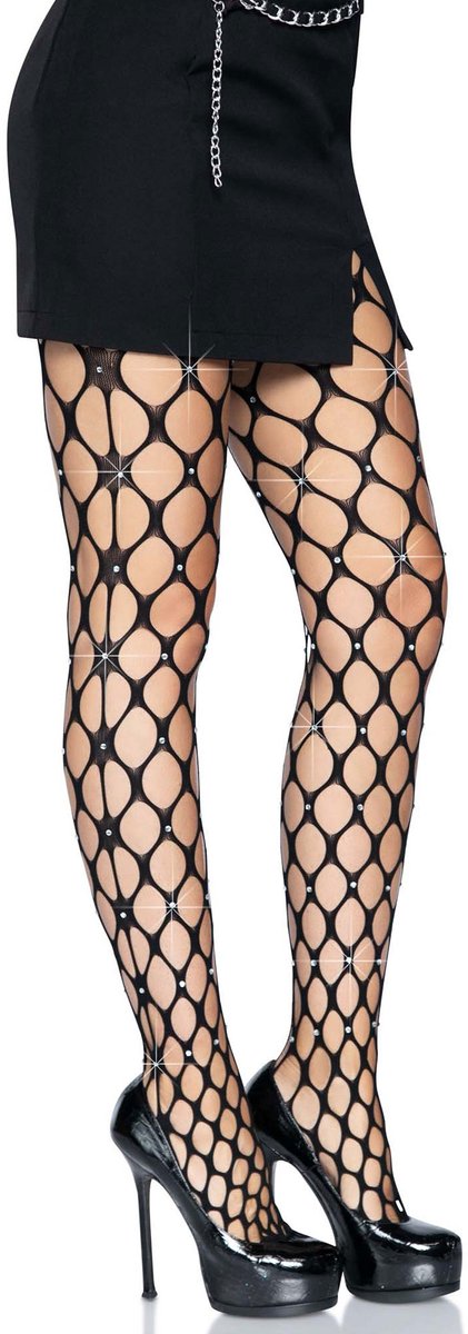Rhinestone net tights