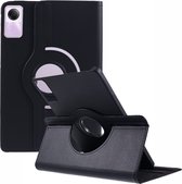 360 Rotating Book Case - Geschikt voor Xiaomi Redmi Pad SE Hoesje - Zwart