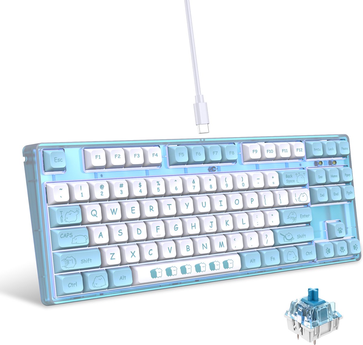 XUNFOX K80 RGB clavier de jeu mécanique 87 touches TKL - clavier
