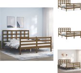 vidaXL Bedframe - Grenenhout - 205.5 x 155.5 x 100 cm - Honingbruin - Multiplex lattenbodem - Bed