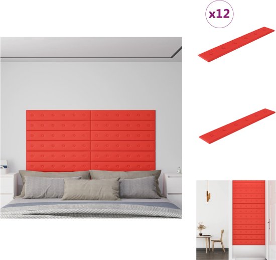 vidaXL Wandpanelen - Trendy - Wandbekleding - Afmeting- 90 x 15 cm - Ken- Knoopdecoratie - Materiaal- Kunstleer (75% PVC - 5% katoen - 20% polyester) - Wandpaneel