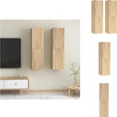 vidaXL Wandkast - Sonoma Eiken - 30.5 x 30 x 110 cm - Spaanplaat - Kast