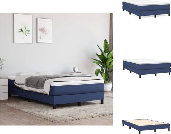 vidaXL Boxspringframe - blauw - 203 x 120 x 25 cm - multiplex lattenbodem - duurzaam materiaal - Bed