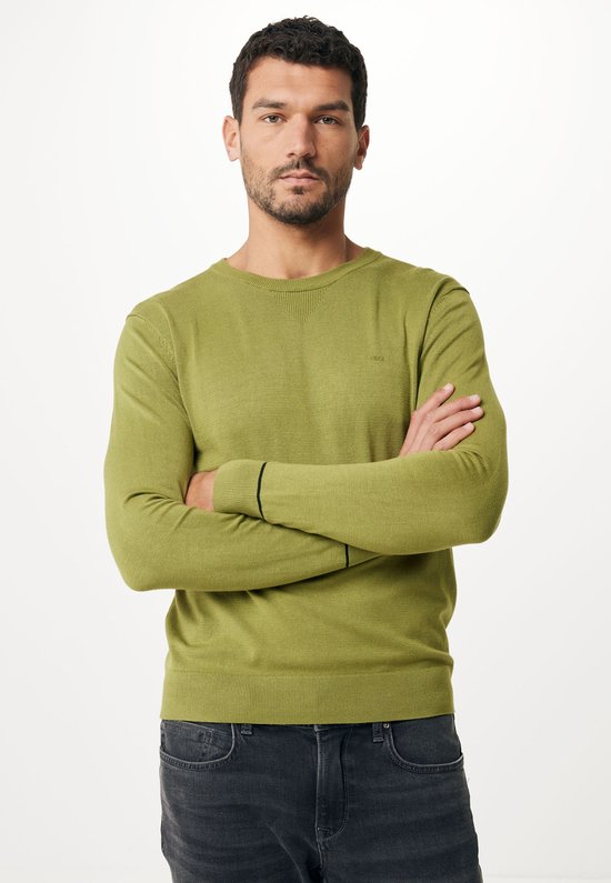 BRIAN Crew Neck Sweater Mannen - Ochre Green - Maat XL