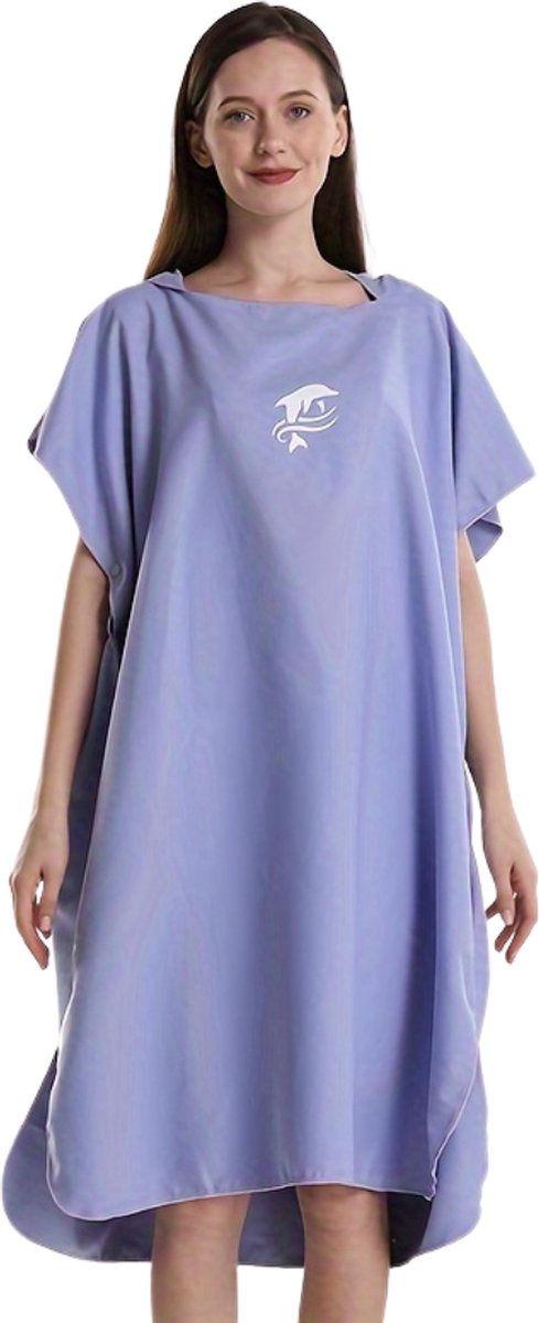 Livano Surf Poncho Voor Volwassenen - Omkleed Handdoek - Dames & Heren - Zacht - Paars