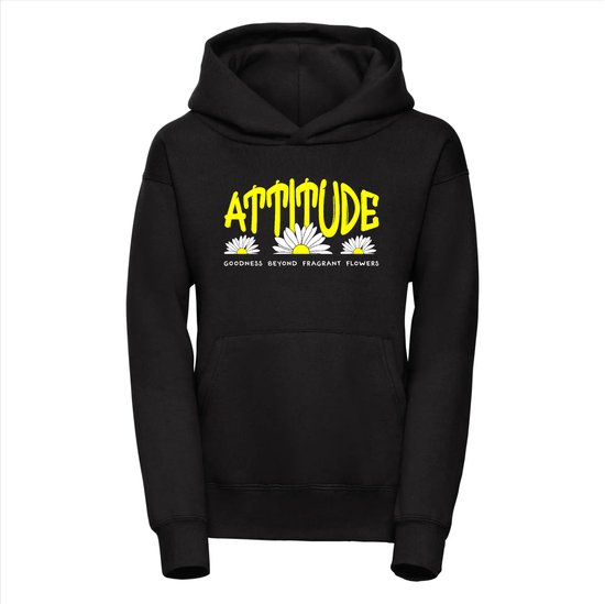 Hoodie - Sweater - Attitude - S - Hoodie zwart