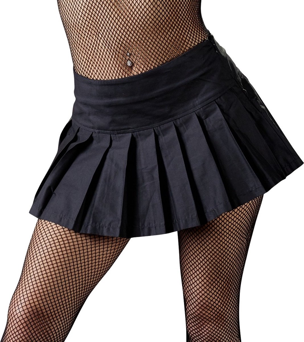 Goedkoopste Cottelli Collection – Geplooide Mini Rok voor een Spannende Uitstraling Tijdens Feestjes – Maat M – Zwart