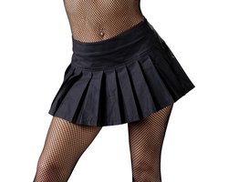 Cottelli Collection – Geplooide Mini Rok voor een Spannende Uitstraling Tijdens Feestjes – Maat M – Zwart