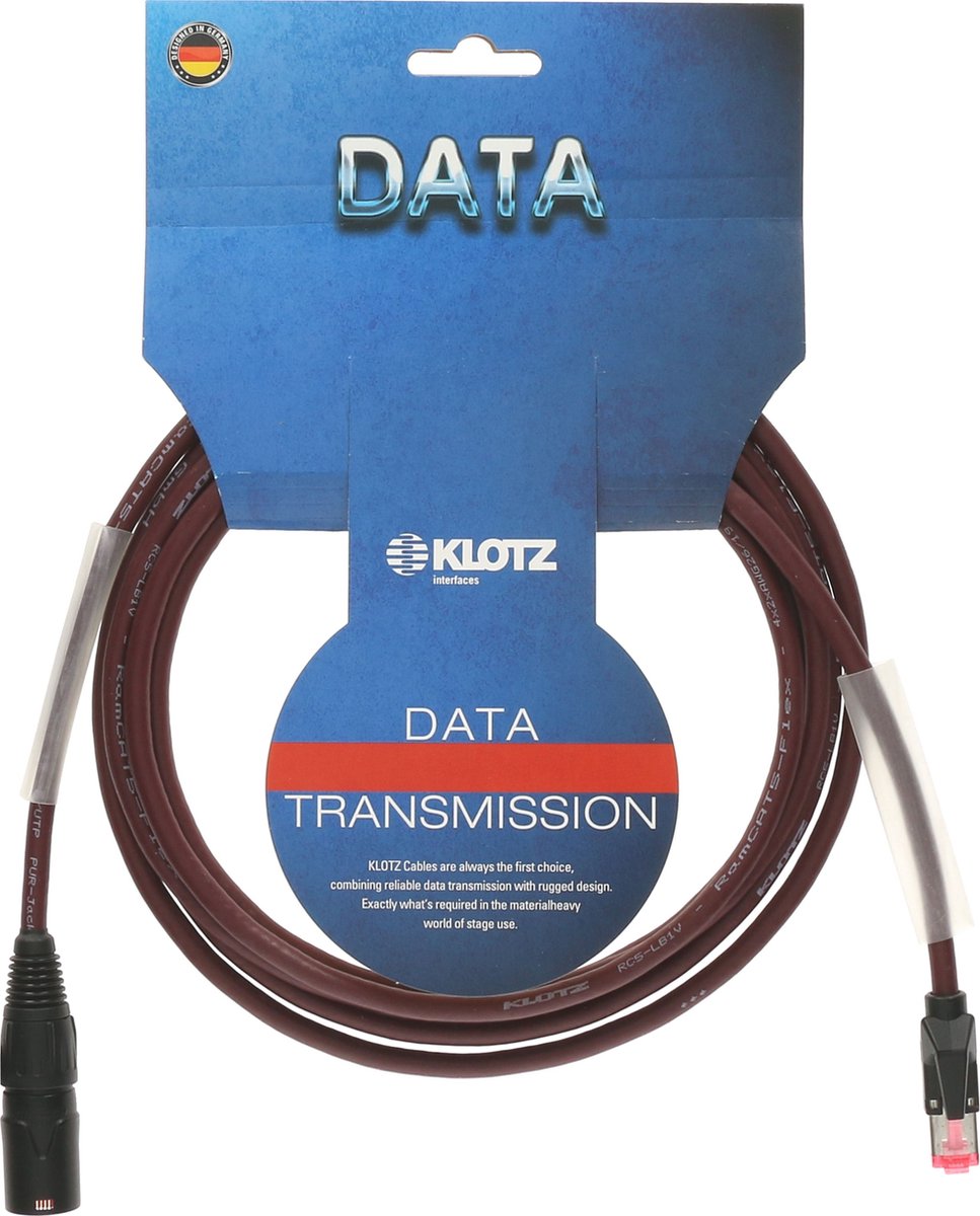 Klotz RC5ER010B Professionele CAT5e-netwerkkabel 1 meter