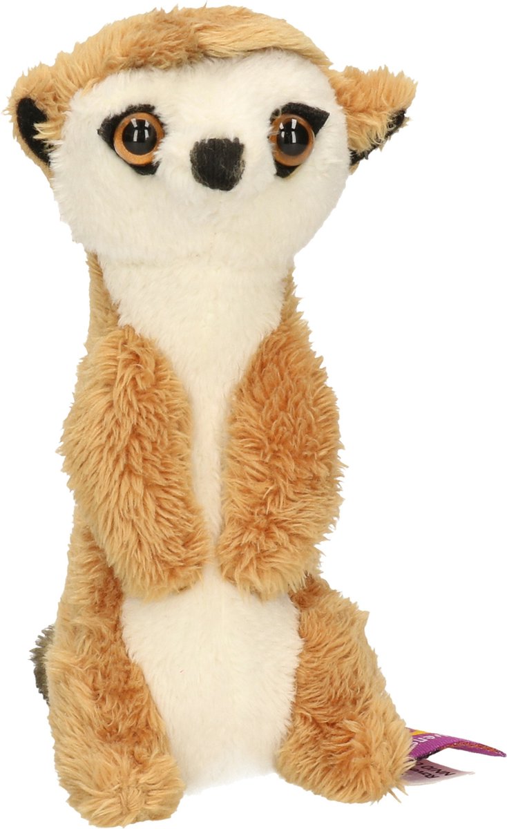 Pluche bruine stokstaartje sleutelhanger 10 cm - Stokstaartjes dieren sleutelhangers- Speelgoed voor kinderen