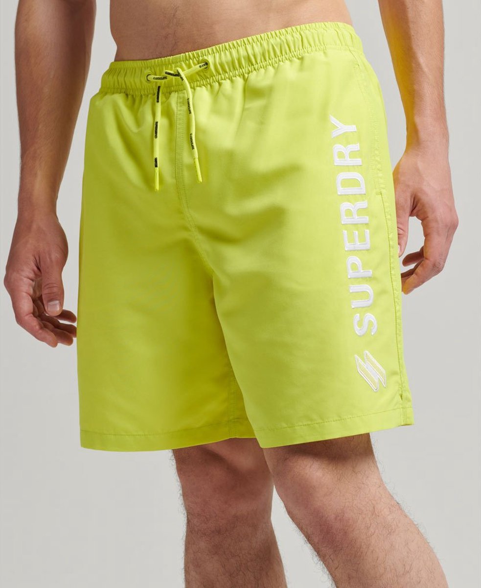 Superdry Gerecyclede zwemshort met appliqué 48 cm Heren Zwembroeken Electric Lime