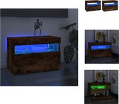 vidaXL TV-meubel - RGB LED-verlichting - Gerookt eiken - 60 x 35 x 40 cm - USB-aansluiting - Kast
