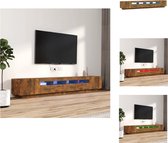 vidaXL TV-meubel - LED-verlichting - Gerookt eiken - 100/80 x 35 x 40 cm - Kast