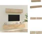 vidaXL TV-meubelset Sonoma Eiken - 60x30x30cm - 80x30x30cm - Stevig en praktisch design - Kast