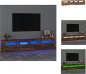 vidaXL TV-meubel - TV-meubel met LED-verlichting - Gerookt eiken - 210x35x40 cm - Kast