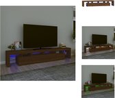 vidaXL TV-meubel - LED-verlichting - Bewerkt hout - 230 x 36.5 x 40 cm - Bruineiken - Kast