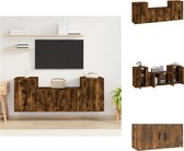 vidaXL TV-meubelset Modern - Gerookt Eiken - 1x 80 x 34.5 x 40 cm - 2x 40 x 34.5 x 60 cm - Kast