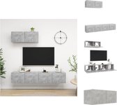 vidaXL Tv-meubelset - Betongrijs - 80 x 30 x 30 cm - Montage vereist - Kast