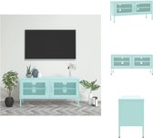 vidaXL TV-meubel - Stalen constructie - Mint - 105x35x50 cm - 2 gaasdeuren - Kast