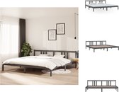 vidaXL Bedframe - Houten bedframe - 205.5 x 205.5 x 69.5 cm - Massief grenenhout - Grijs - Bed