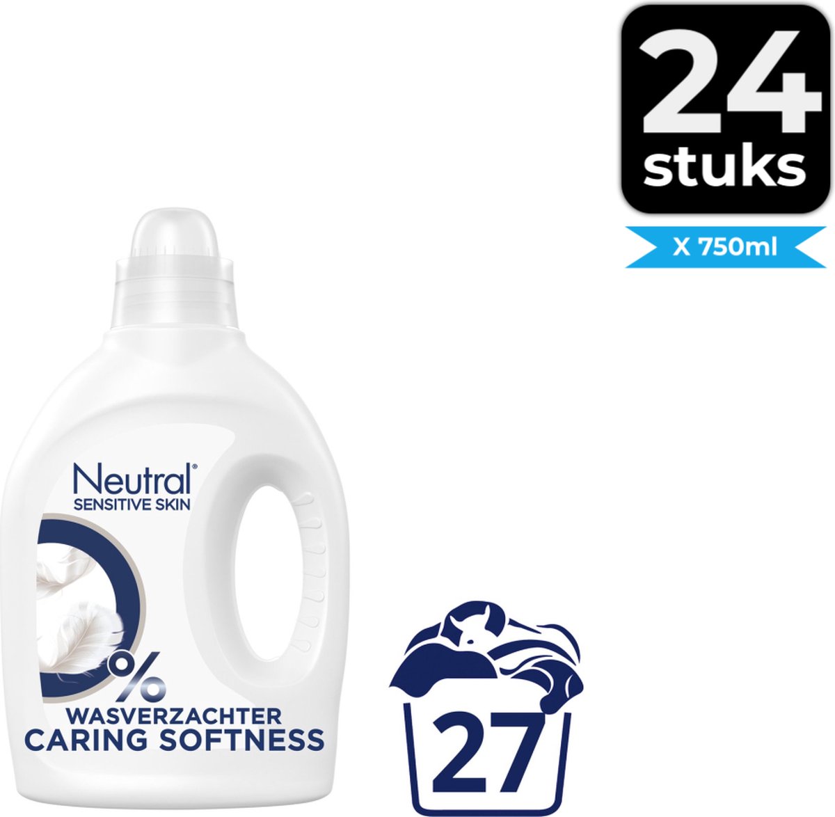 Neutral Parfumvrij Wasverzachter 27 wasbeurten - Voordeelverpakking 24 stuks