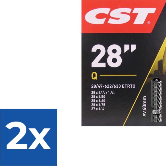 Cst Binnenband 27 X 1 1/4 / 28 X 1.75 (28-622/47-630) Av 40 Mm - Voordeelverpakking 2 stuks