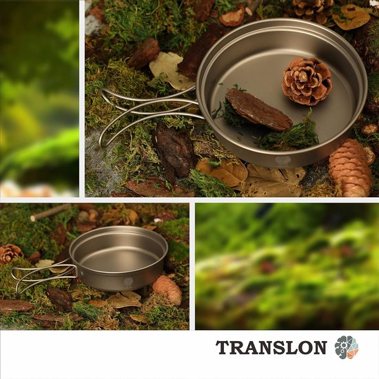 Titan Camping Set, Mok, Panbeker en Opvouwbaar Kampeerbestek inclusief Mes, Vork, Lepel en Draagtas. Titanium Producten, Lichtgewicht, Chic en Draagbaar. — afbeelding 4