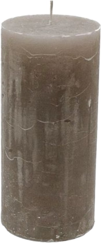 Branded By - Kaarsen 'Pillar' (Ø7cm x 15cm) - Stone (set van 6)