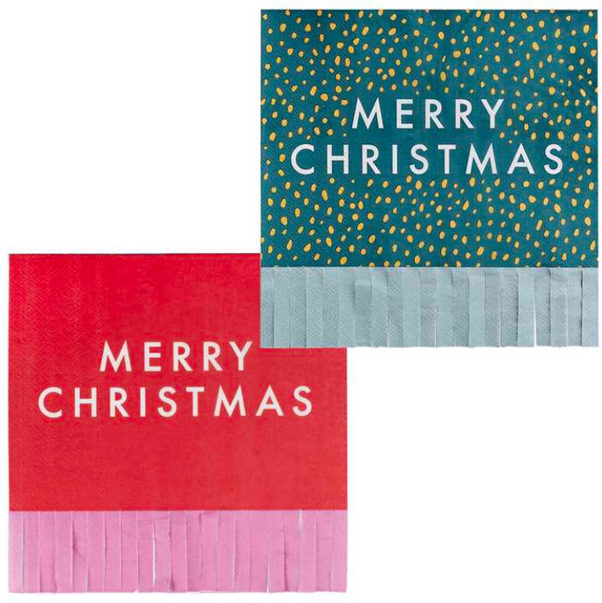 Ginger Ray - Gekleurde servetten Merry Christmas - 16 stuks
