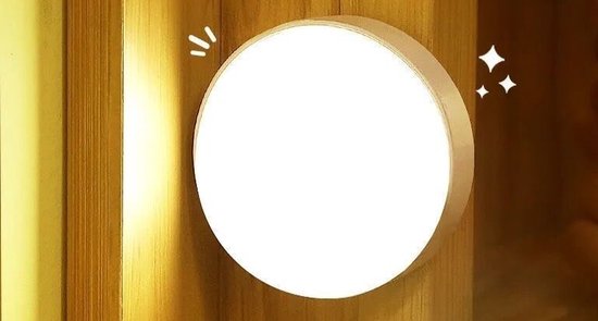 oplaadbaar nachtlamp met bewegingssensor -sensor- led - magnetisch -diameter 8.6cm - wit van Merkloos — afbeelding 2