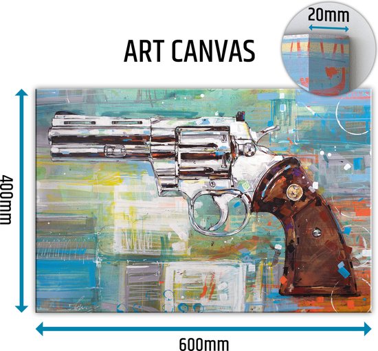 Revolver (Colt Python) canvas schilderij 60x40 cm