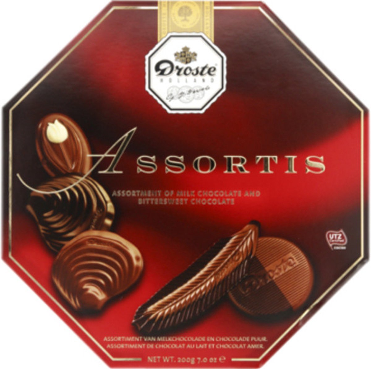 Chocolade droste verwenbox assorti 200 gr | Doos a 200 gram | 6 stuks